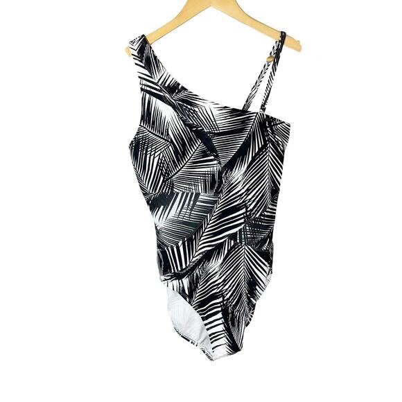 Beyond Control Giving Attitude One Shoulder Tummy Control Swimsuit Size 14 - Picture 1 of 10